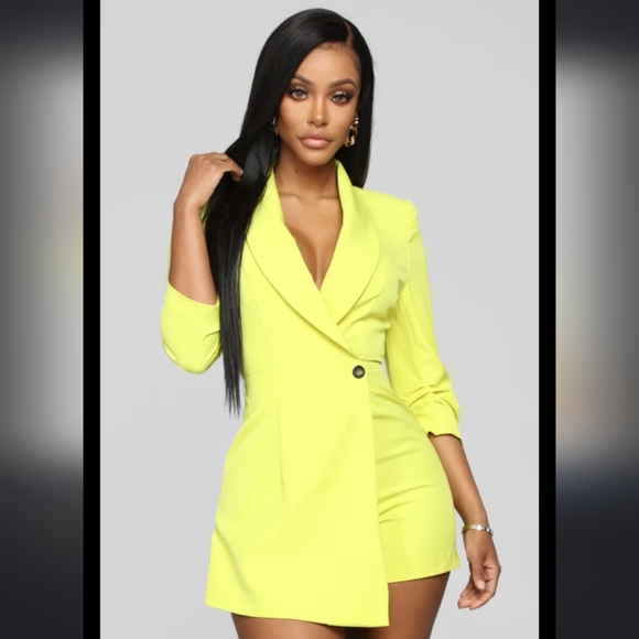 Fashion nova neon invading your privacy blazer romper sz XL - Picture 1 of 7